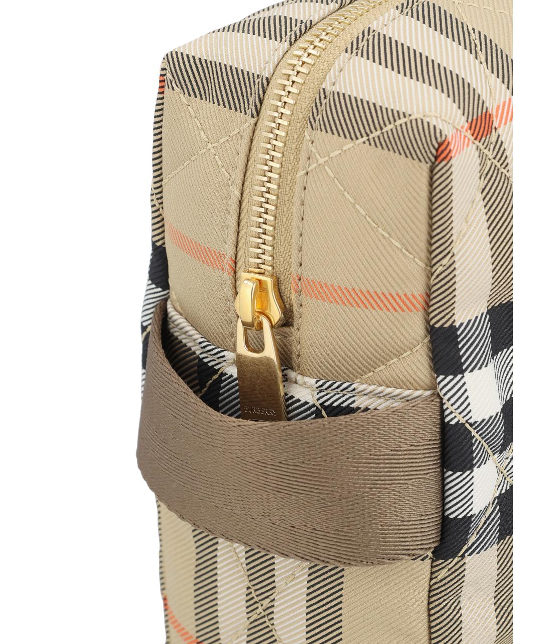 BURBERRY Бежевая тканевая сумка для мамы, фото 4