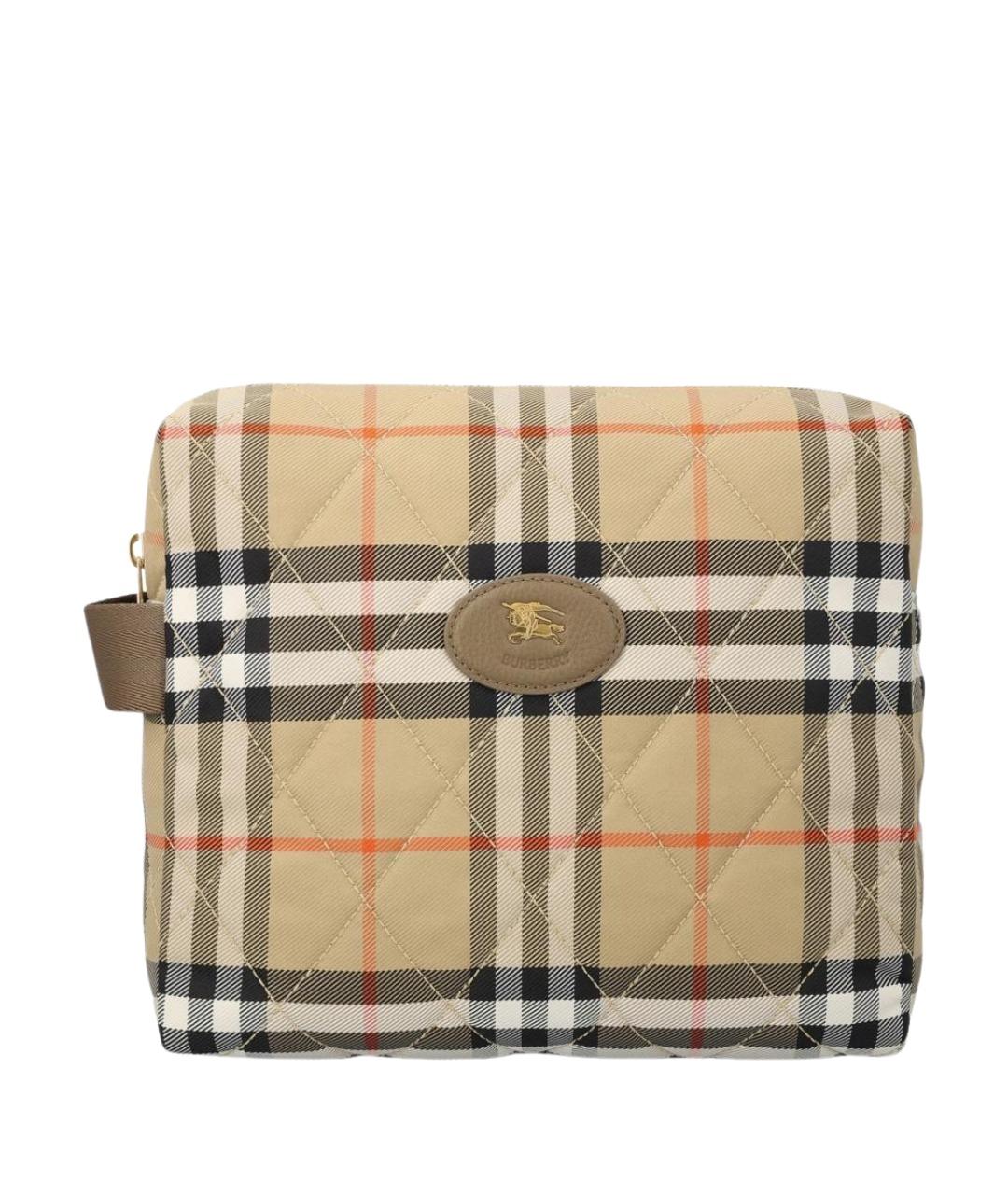 BURBERRY Бежевая тканевая сумка для мамы, фото 1