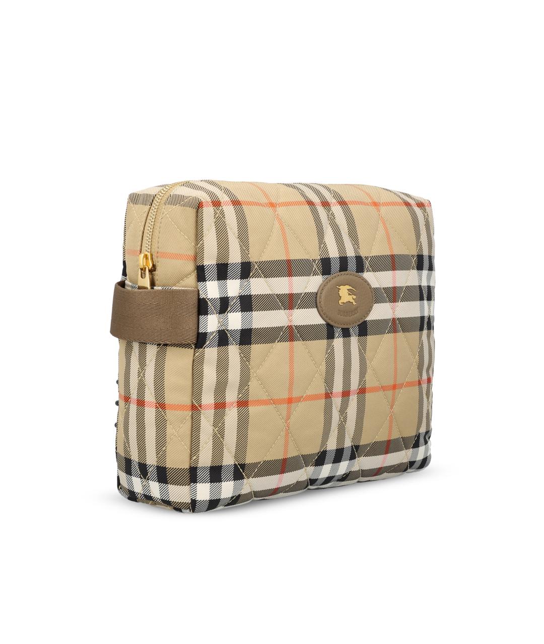 BURBERRY Бежевая тканевая сумка для мамы, фото 3