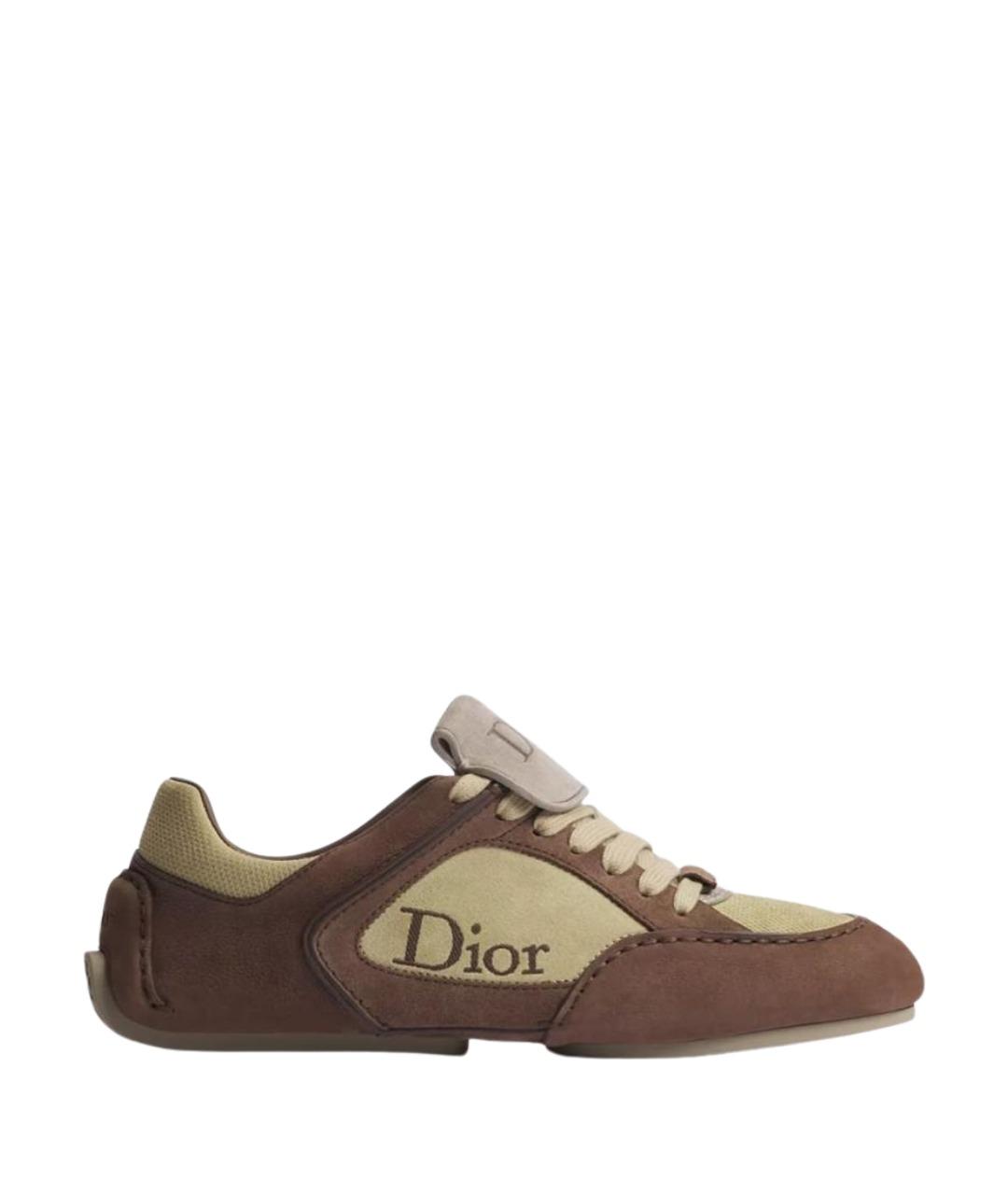 CHRISTIAN DIOR Коричневые нубуковые низкие кроссовки / кеды, фото 1