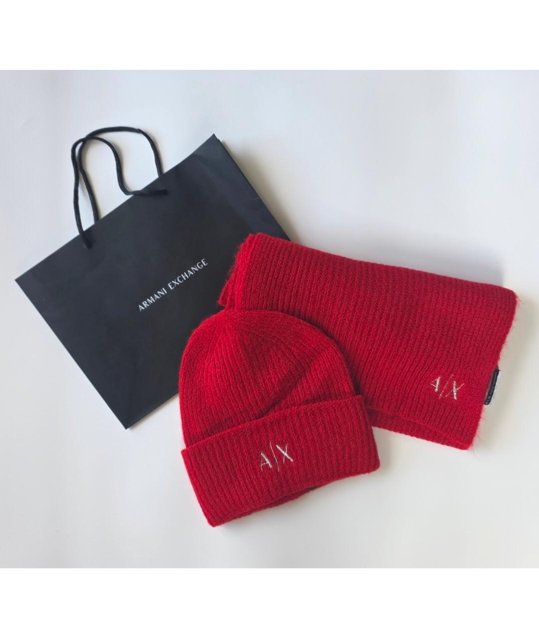 ARMANI EXCHANGE Красная синтетическая шапка, фото 4