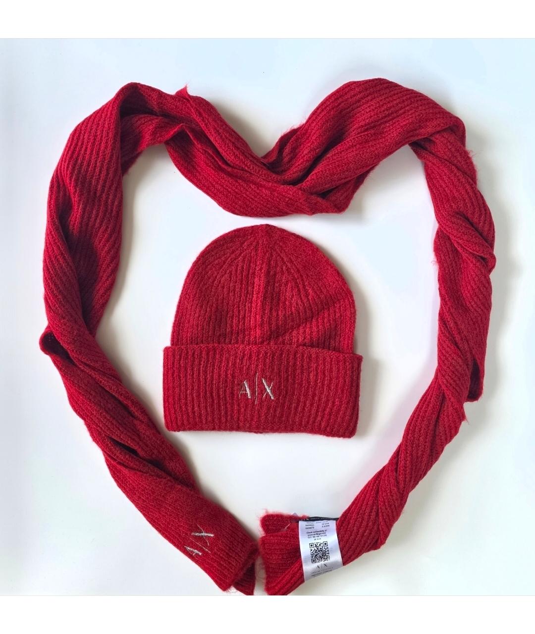 ARMANI EXCHANGE Красная синтетическая шапка, фото 5