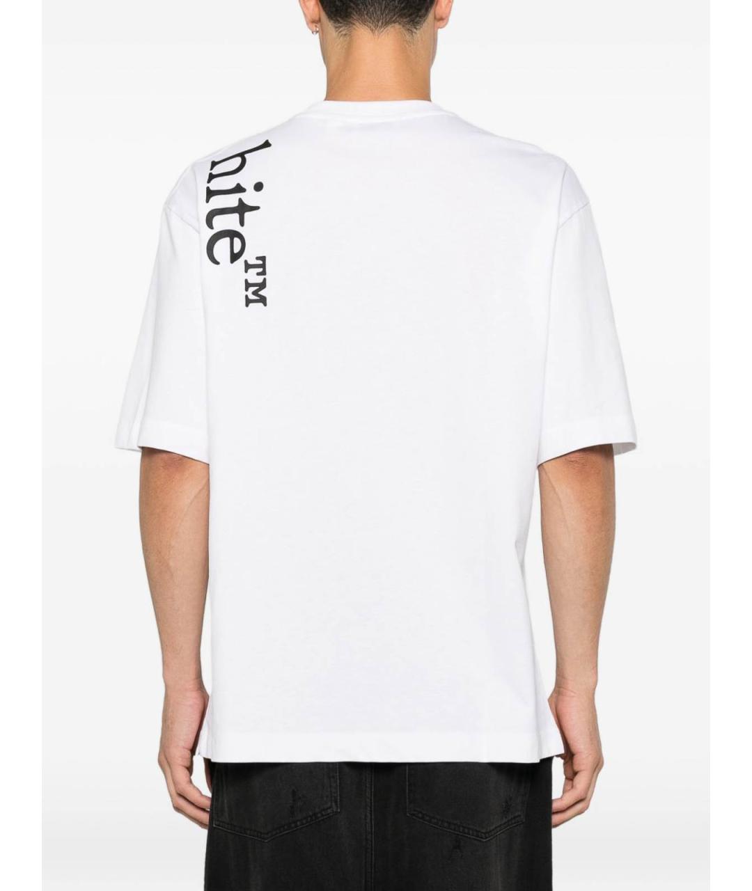 OFF-WHITE Белая хлопковая футболка, фото 5