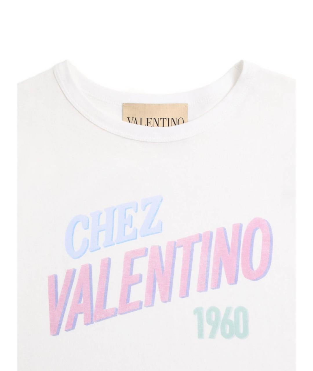 VALENTINO Белая хлопковая футболка, фото 2