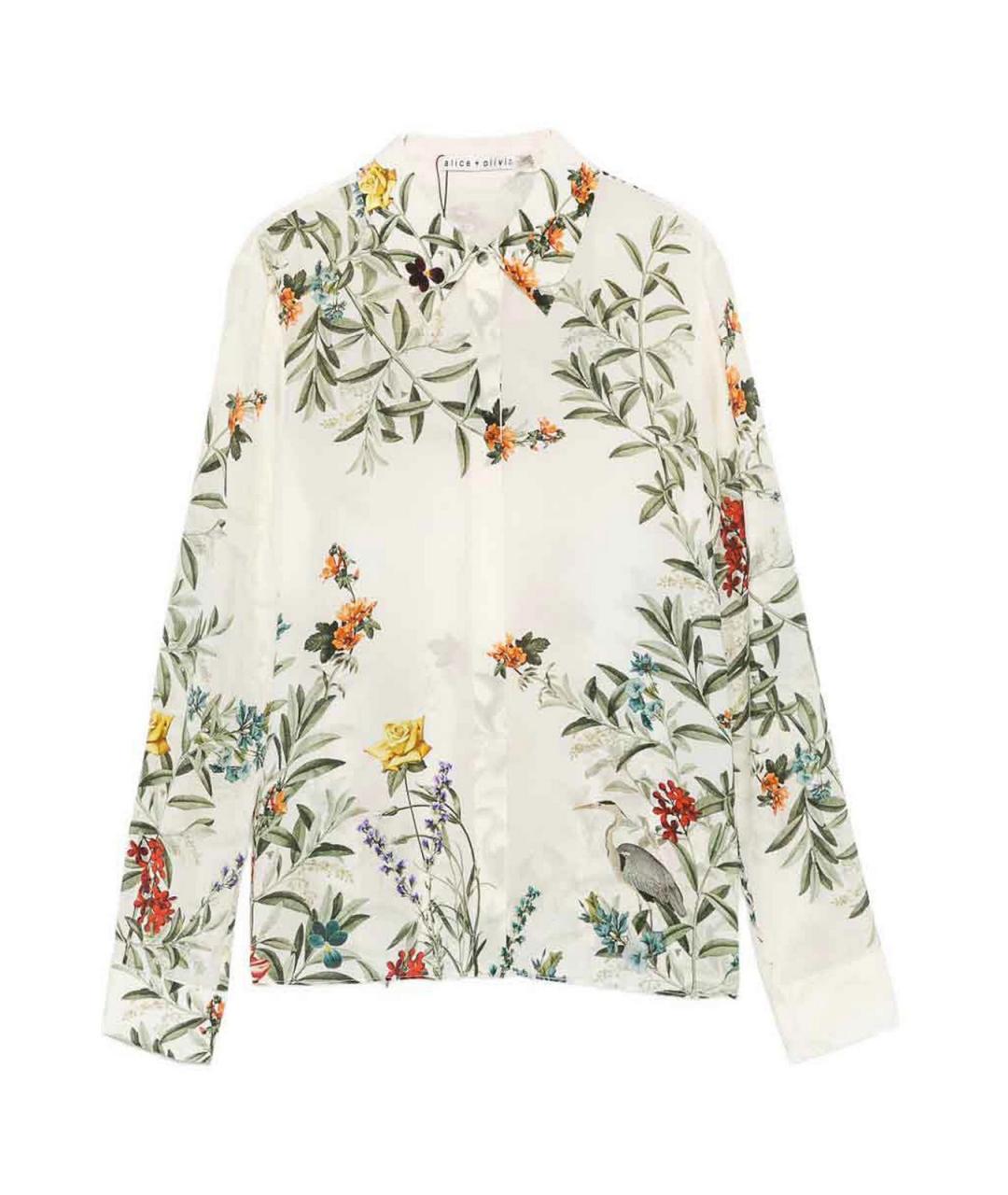 ALICE+OLIVIA Мульти шелковая рубашка, фото 1