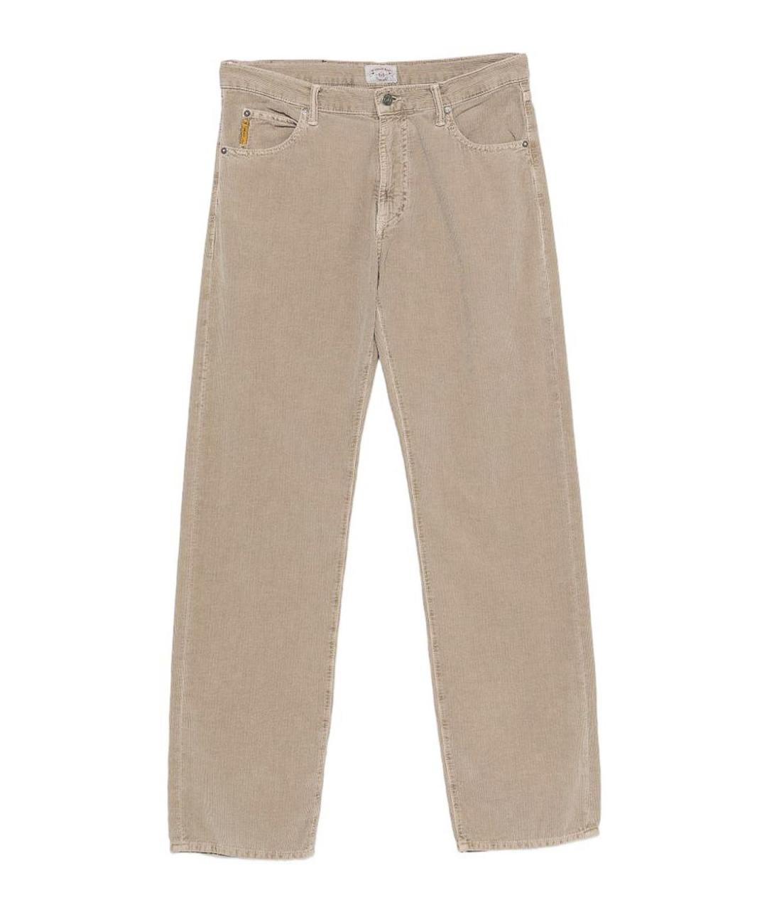EMPORIO ARMANI Бежевые хлопковые прямые джинсы, фото 1