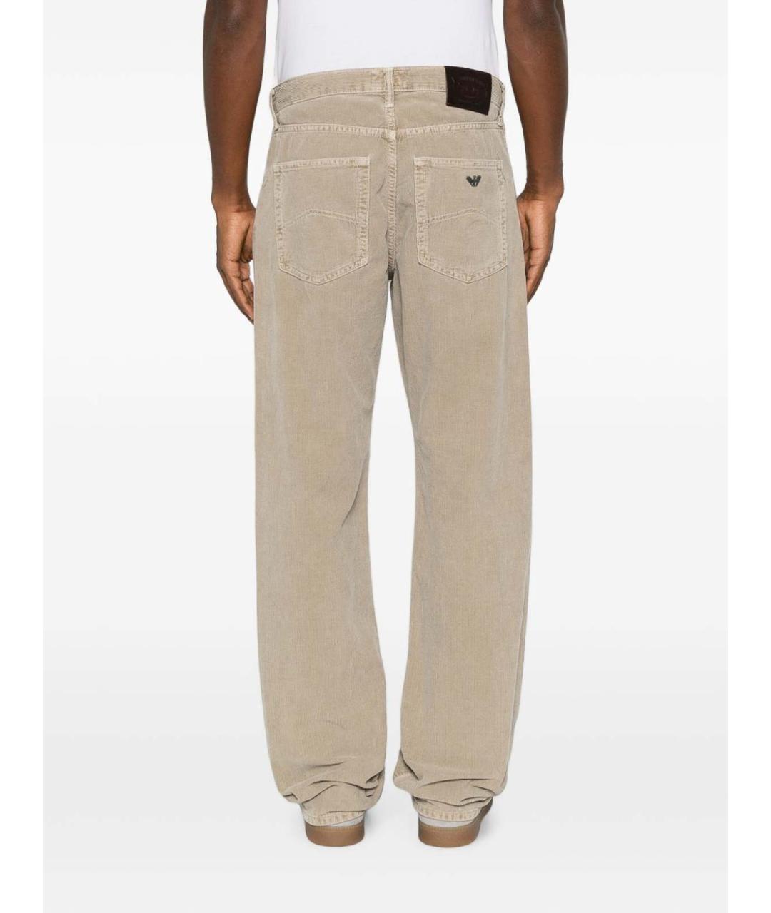 EMPORIO ARMANI Бежевые хлопковые прямые джинсы, фото 2