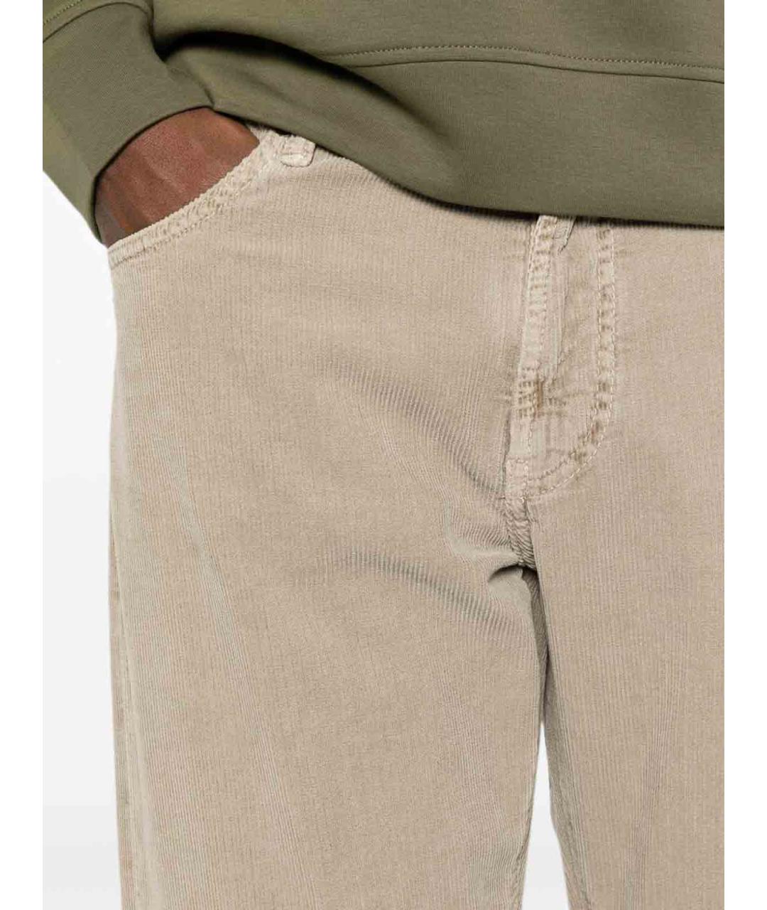 EMPORIO ARMANI Бежевые хлопковые прямые джинсы, фото 5
