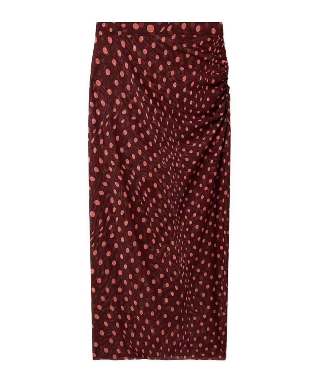 STELLA MCCARTNEY Бордовая полиамидовая юбка миди, фото 1