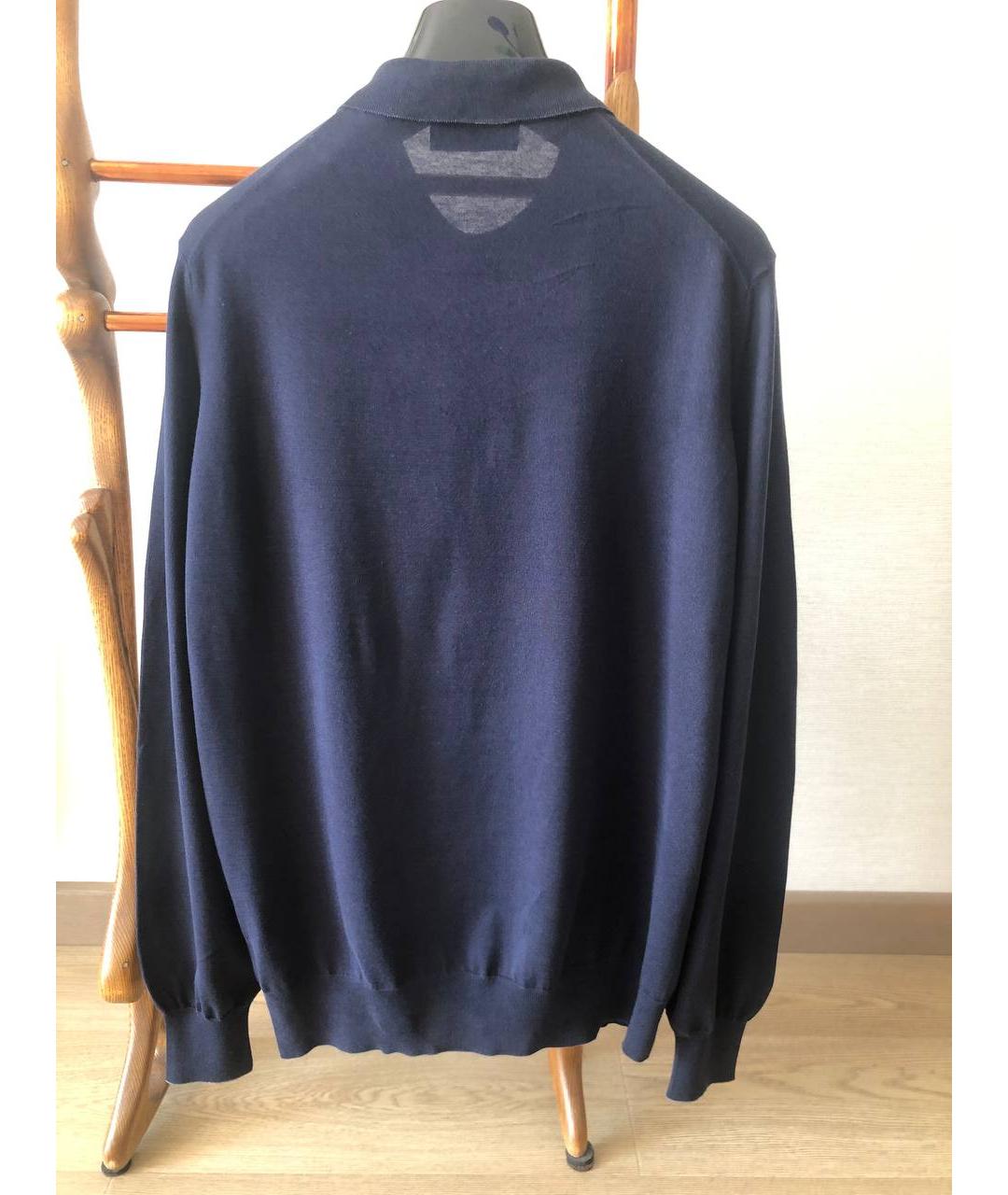 BRUNELLO CUCINELLI Темно-синий хлопковый джемпер / свитер, фото 2