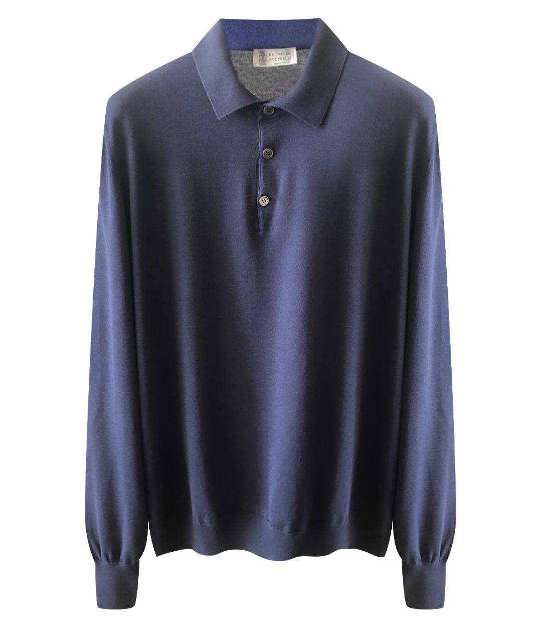 BRUNELLO CUCINELLI Темно-синий хлопковый джемпер / свитер, фото 1
