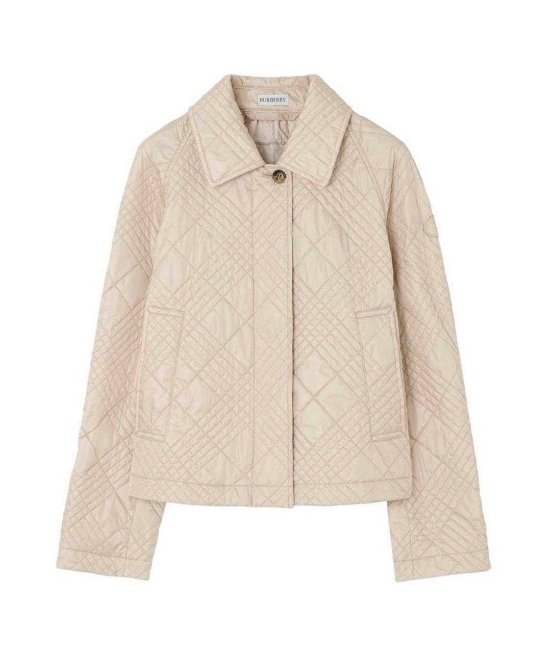 BURBERRY Бежевая нейлоновая куртка, фото 6