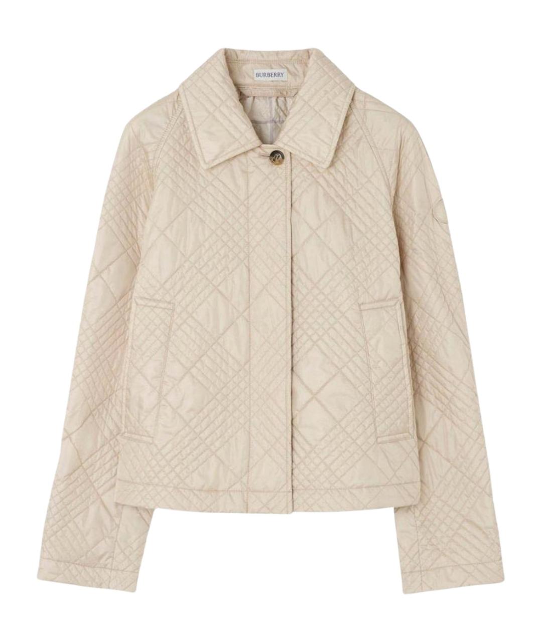 BURBERRY Бежевая нейлоновая куртка, фото 1