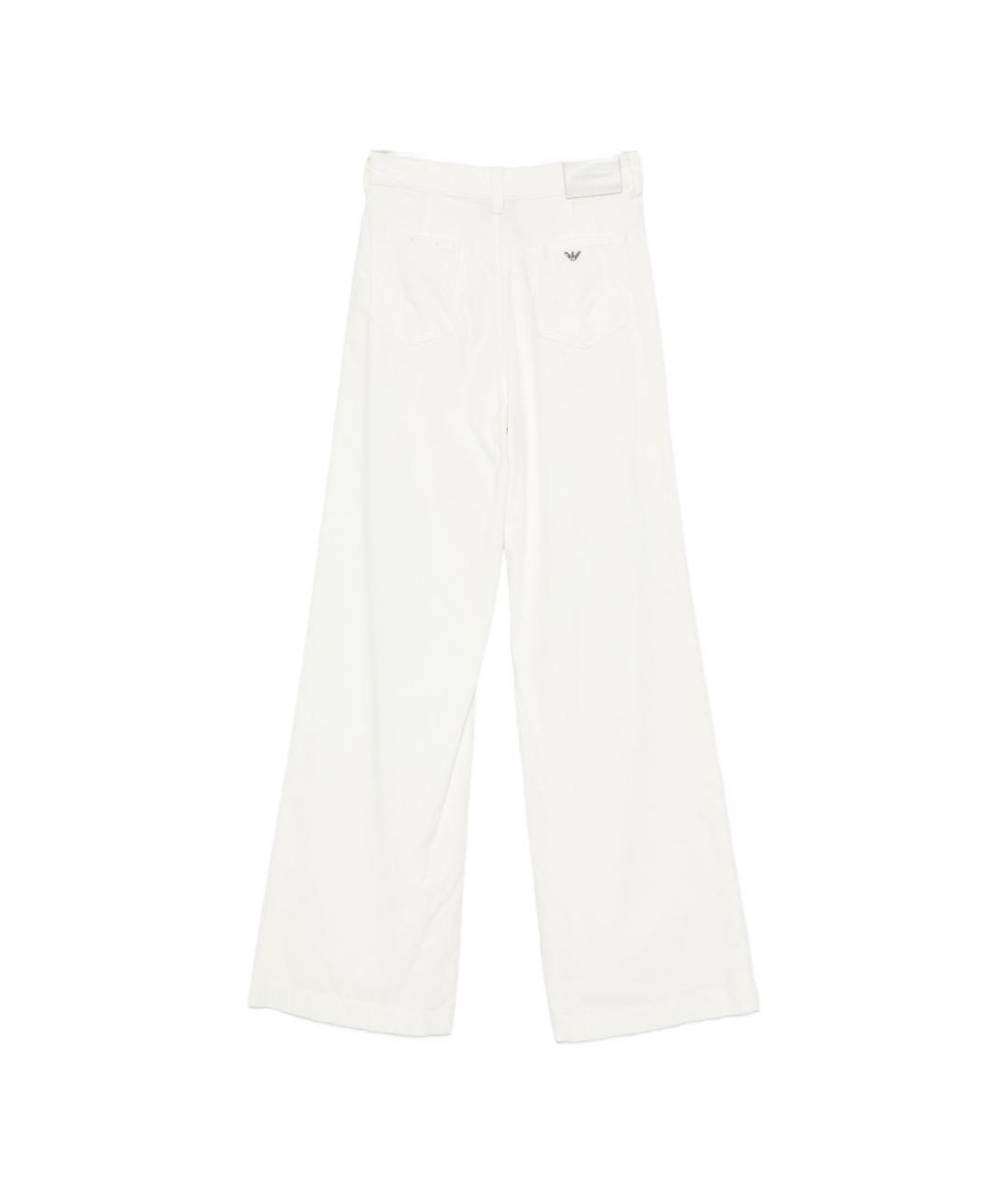 EMPORIO ARMANI Белые хлопковые прямые джинсы, фото 3