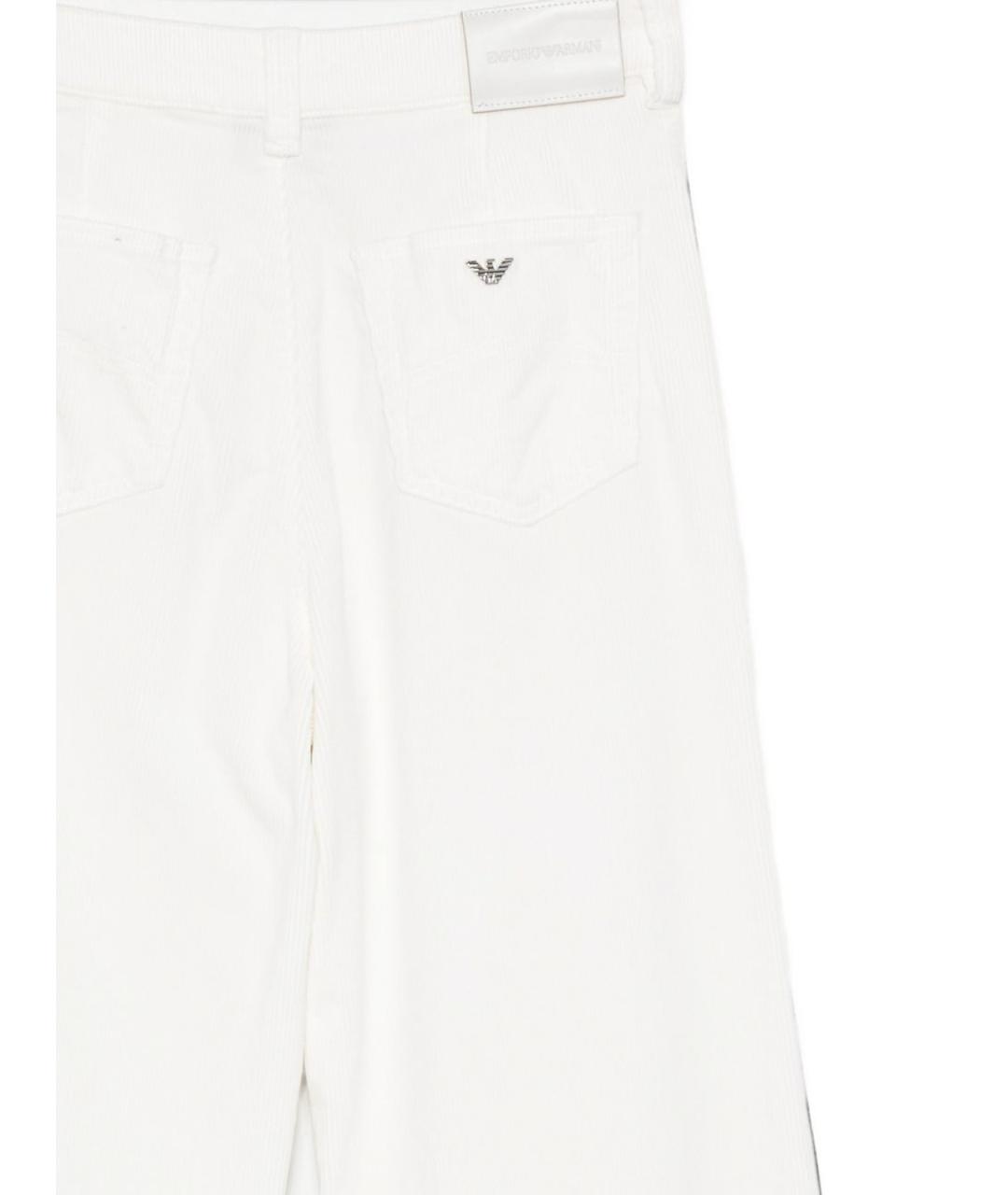 EMPORIO ARMANI Белые хлопковые прямые джинсы, фото 2
