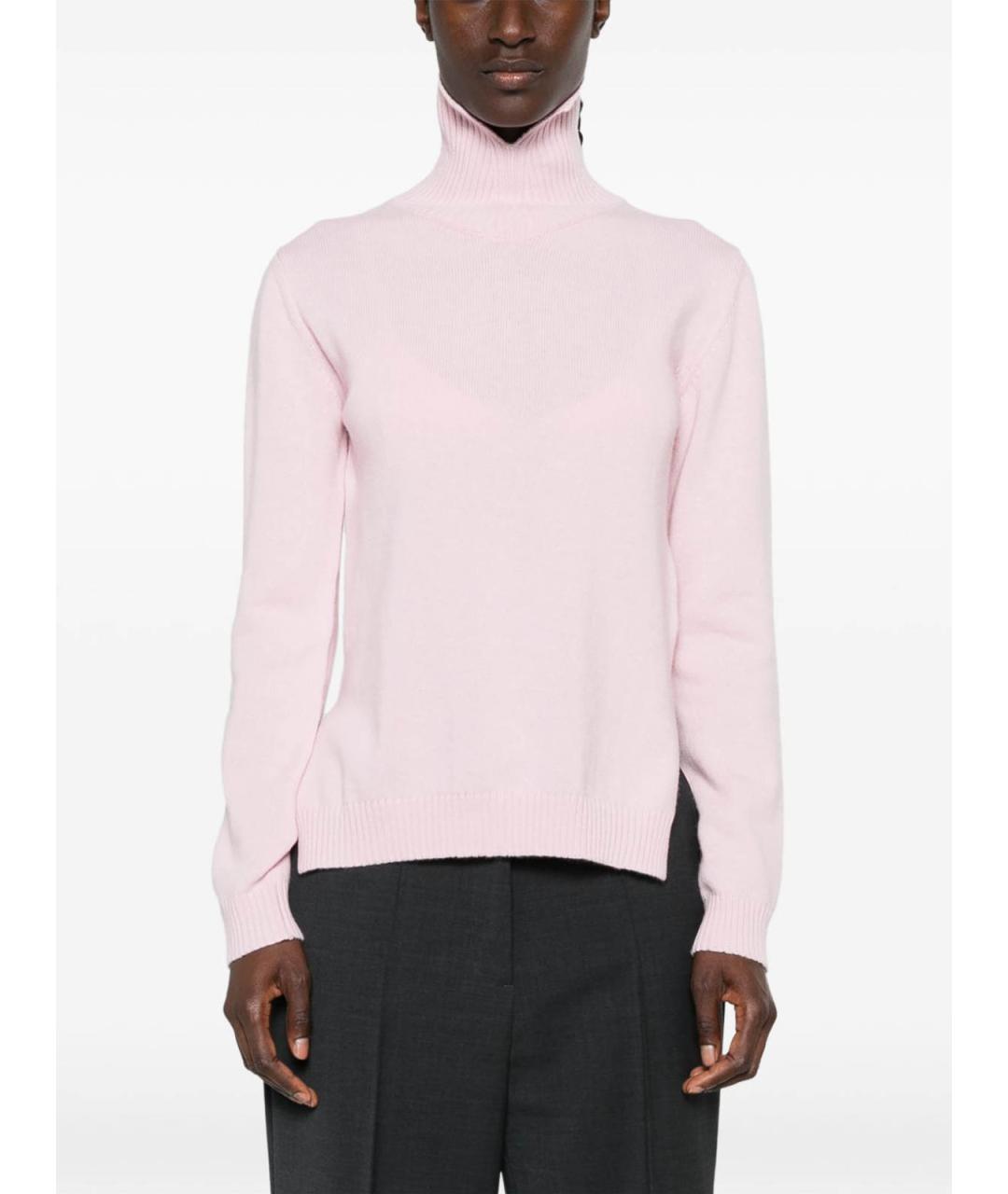 JIL SANDER Розовая шерстяная водолазка, фото 5