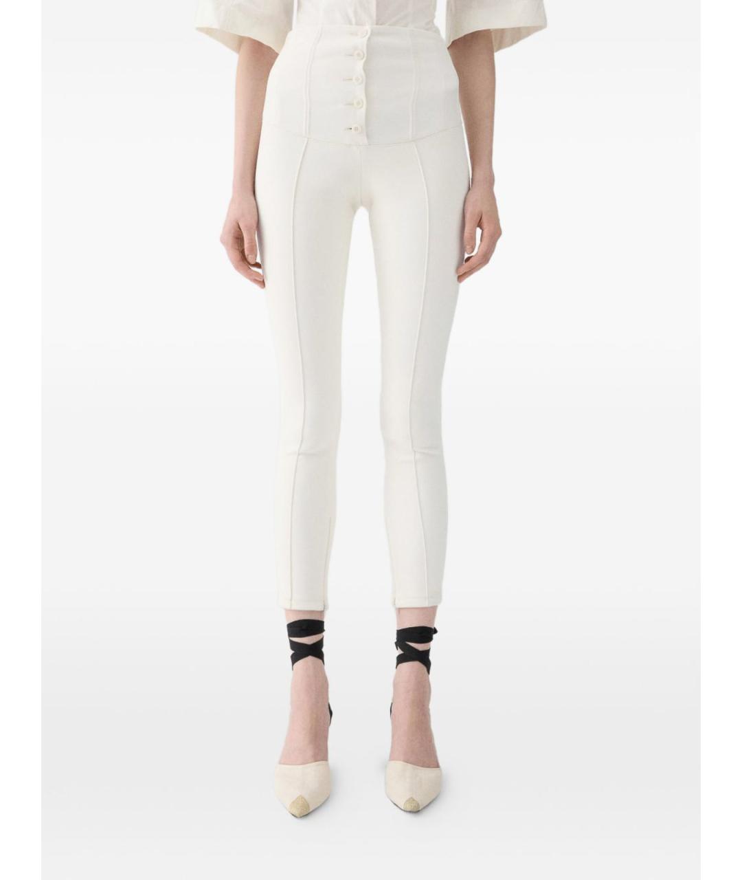 JACQUEMUS Белые хлопковые брюки узкие, фото 5