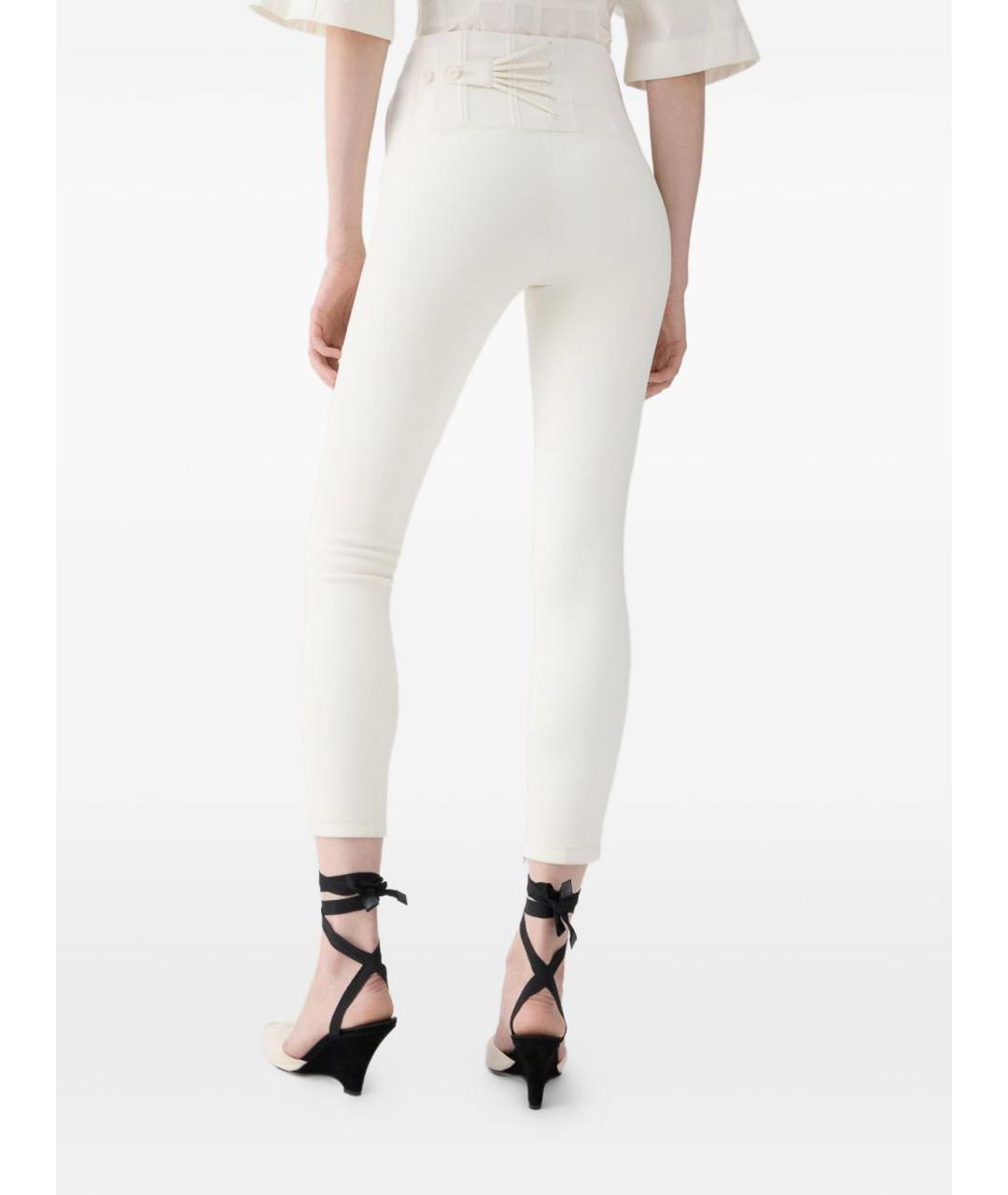 JACQUEMUS Белые хлопковые брюки узкие, фото 3