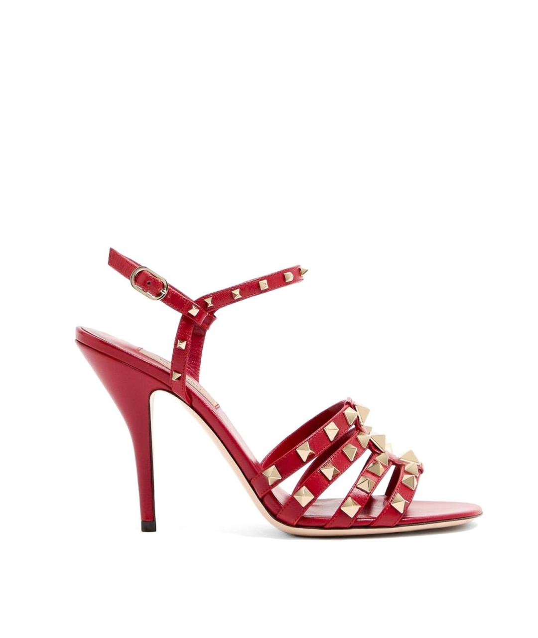 VALENTINO Красные кожаные босоножки, фото 8