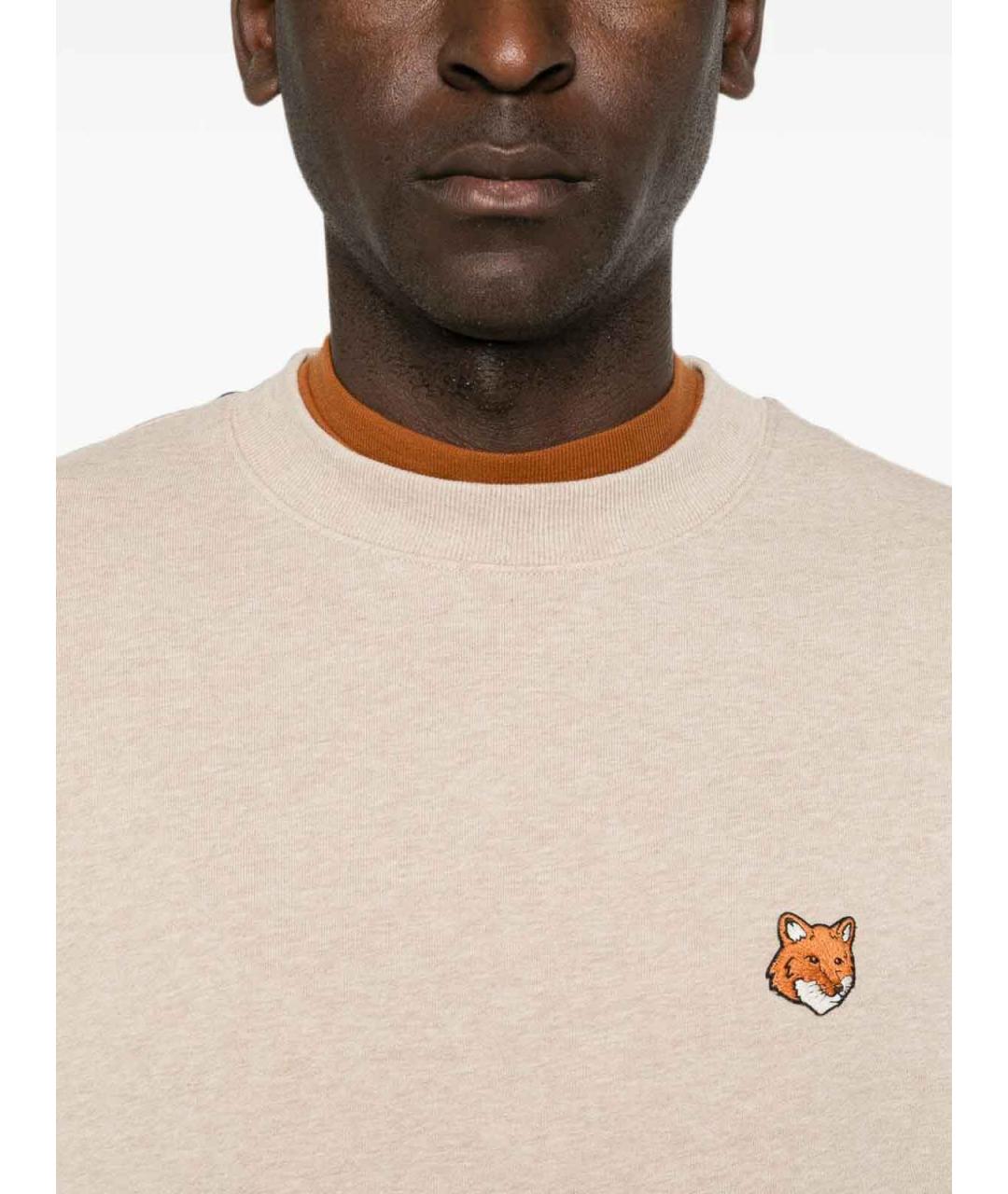 MAISON KITSUNE Бежевый меховой джемпер / свитер, фото 3