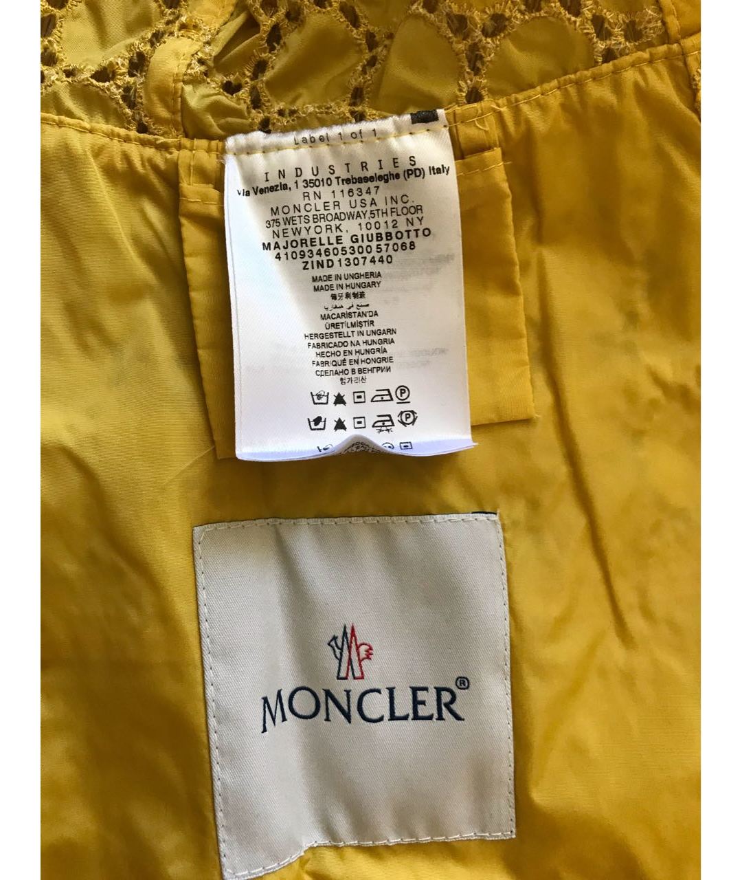 MONCLER Желтый полиамидовый жакет/пиджак, фото 3