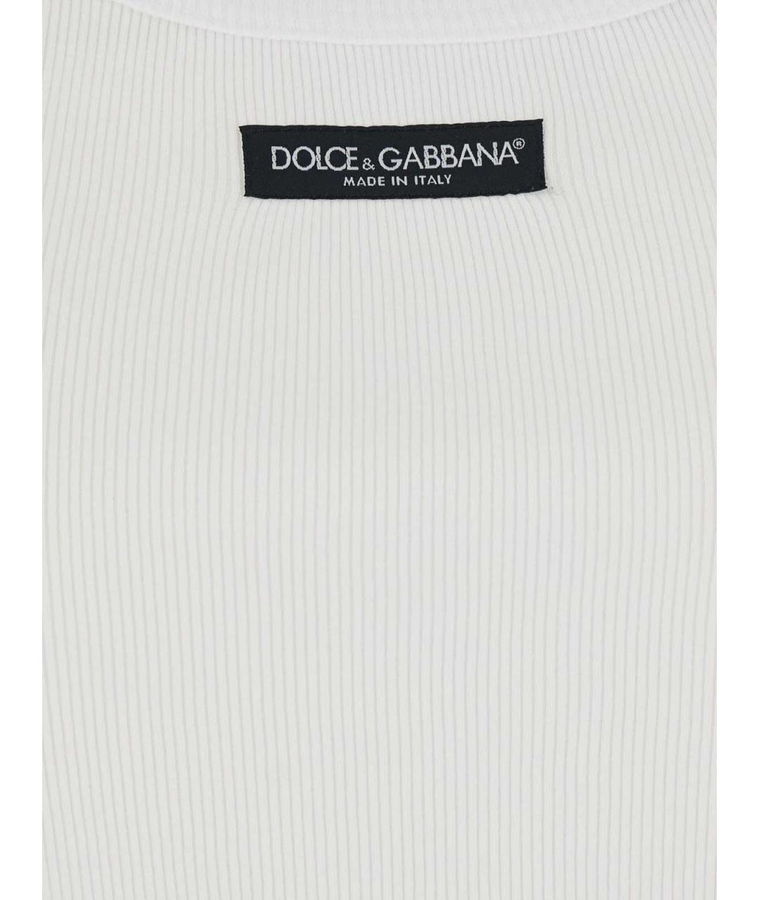 DOLCE&GABBANA Белая хлопковая майка, фото 2