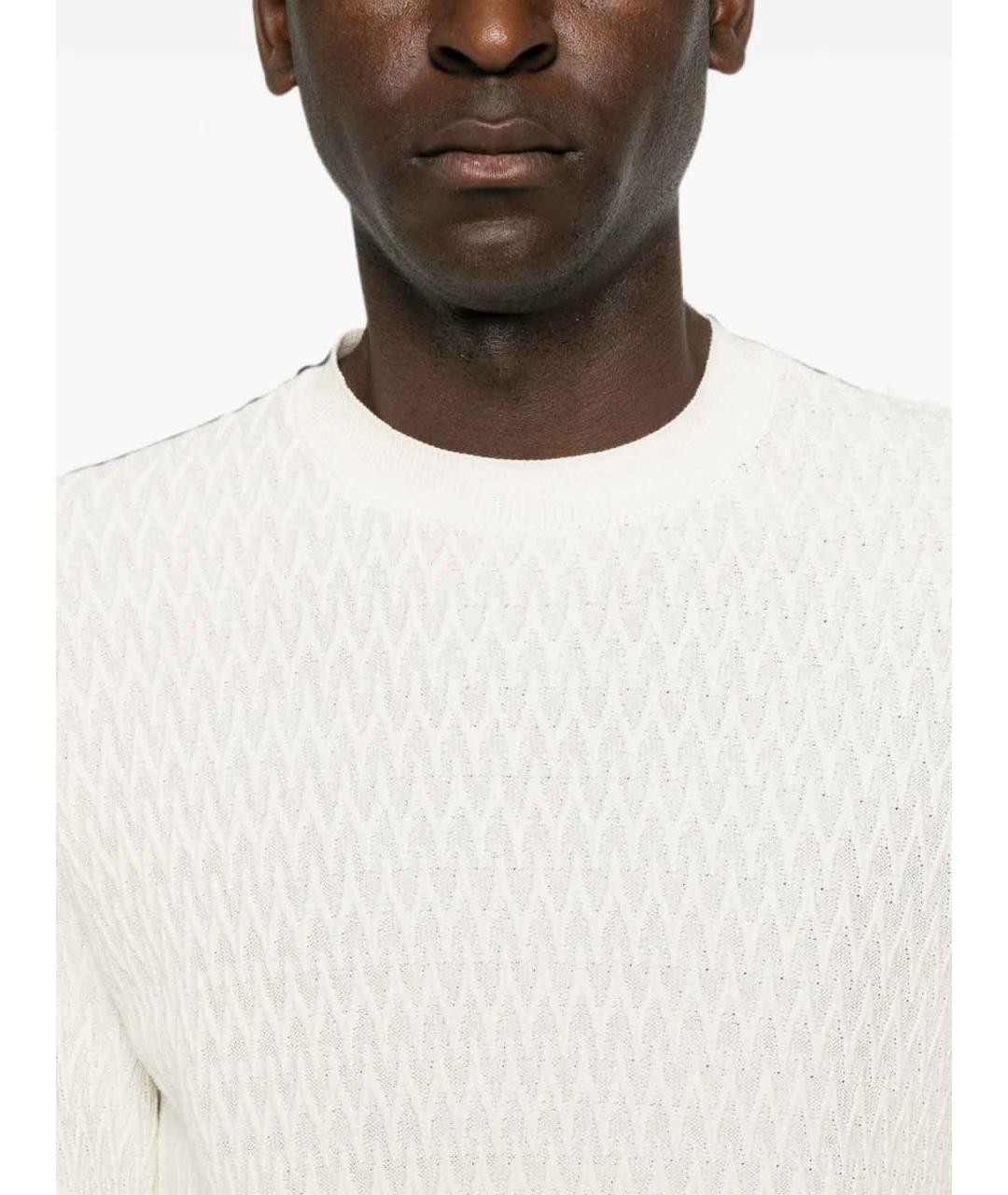EMPORIO ARMANI Белый хлопковый джемпер / свитер, фото 3