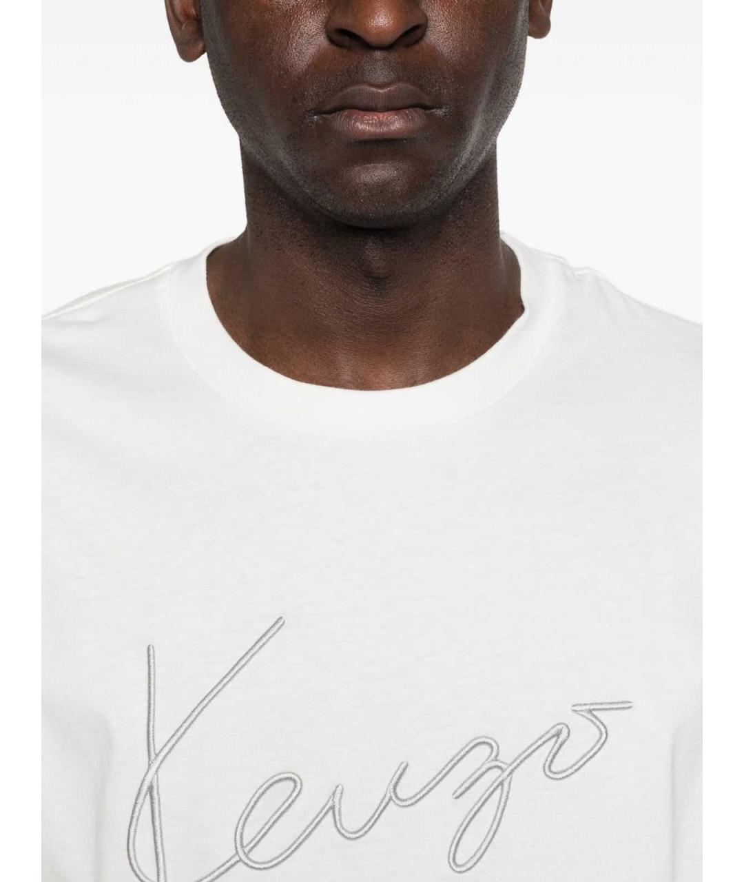 KENZO Белая хлопковая футболка, фото 4