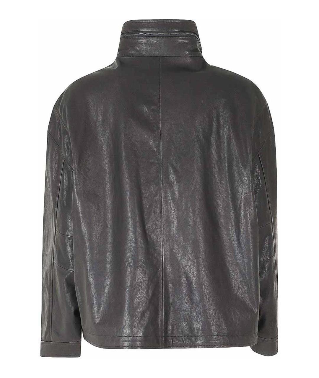 EMPORIO ARMANI Коричневая кожаная куртка, фото 2