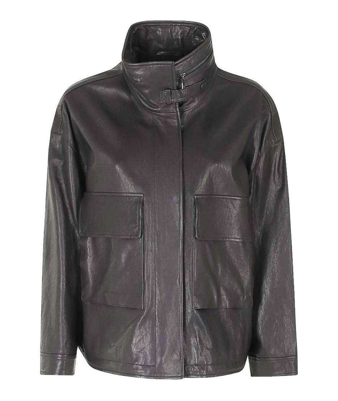 EMPORIO ARMANI Коричневая кожаная куртка, фото 1