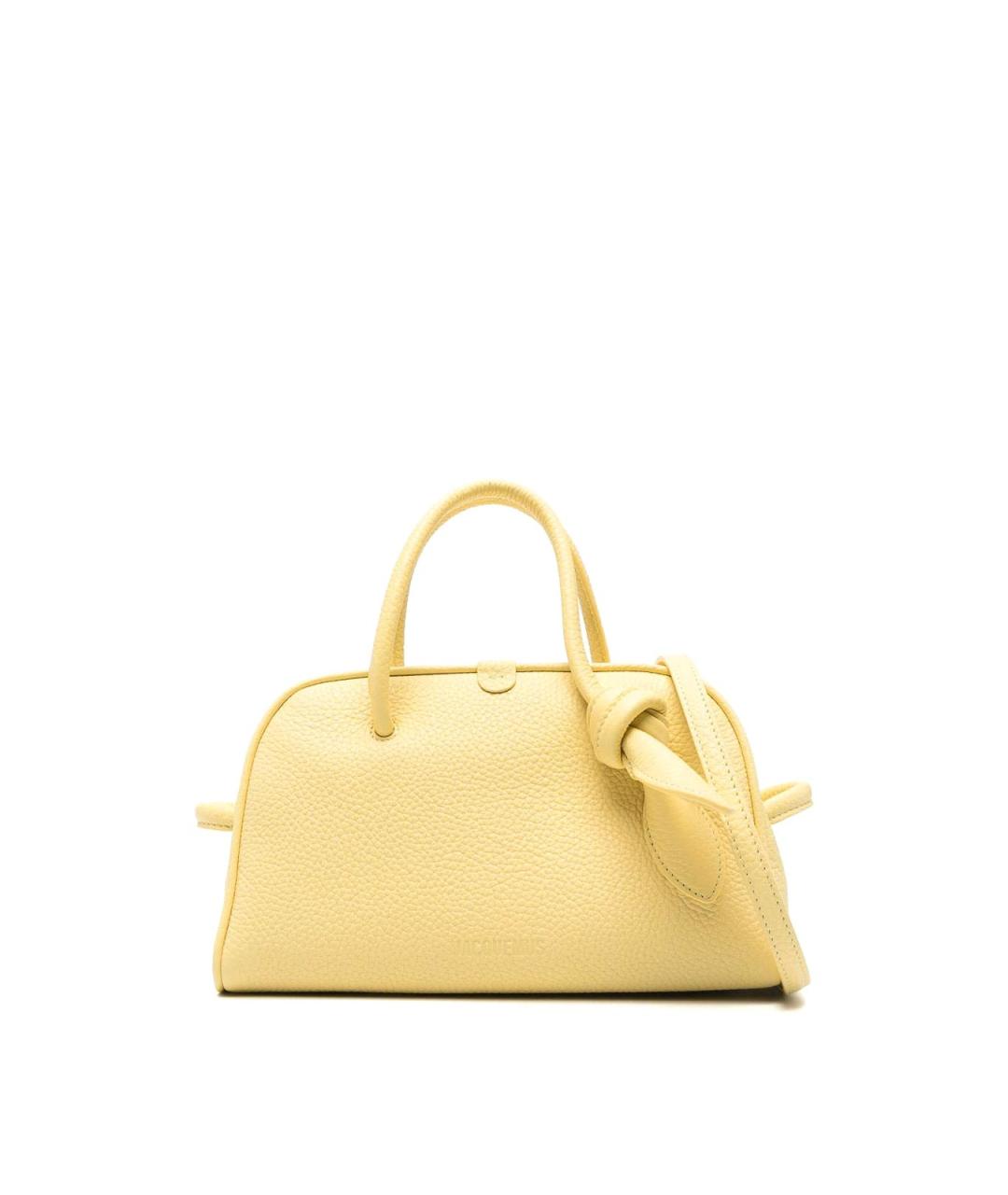 JACQUEMUS Желтая кожаная сумка тоут, фото 6