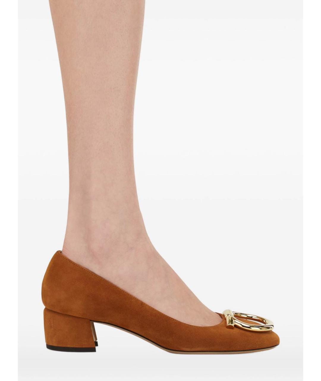 FERRAGAMO Коричневые замшевые туфли, фото 3