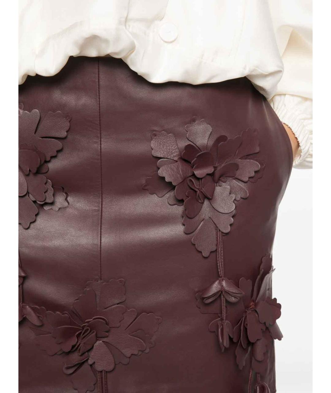 ALBERTA FERRETTI Коричневая полиэстеровая юбка мини, фото 3
