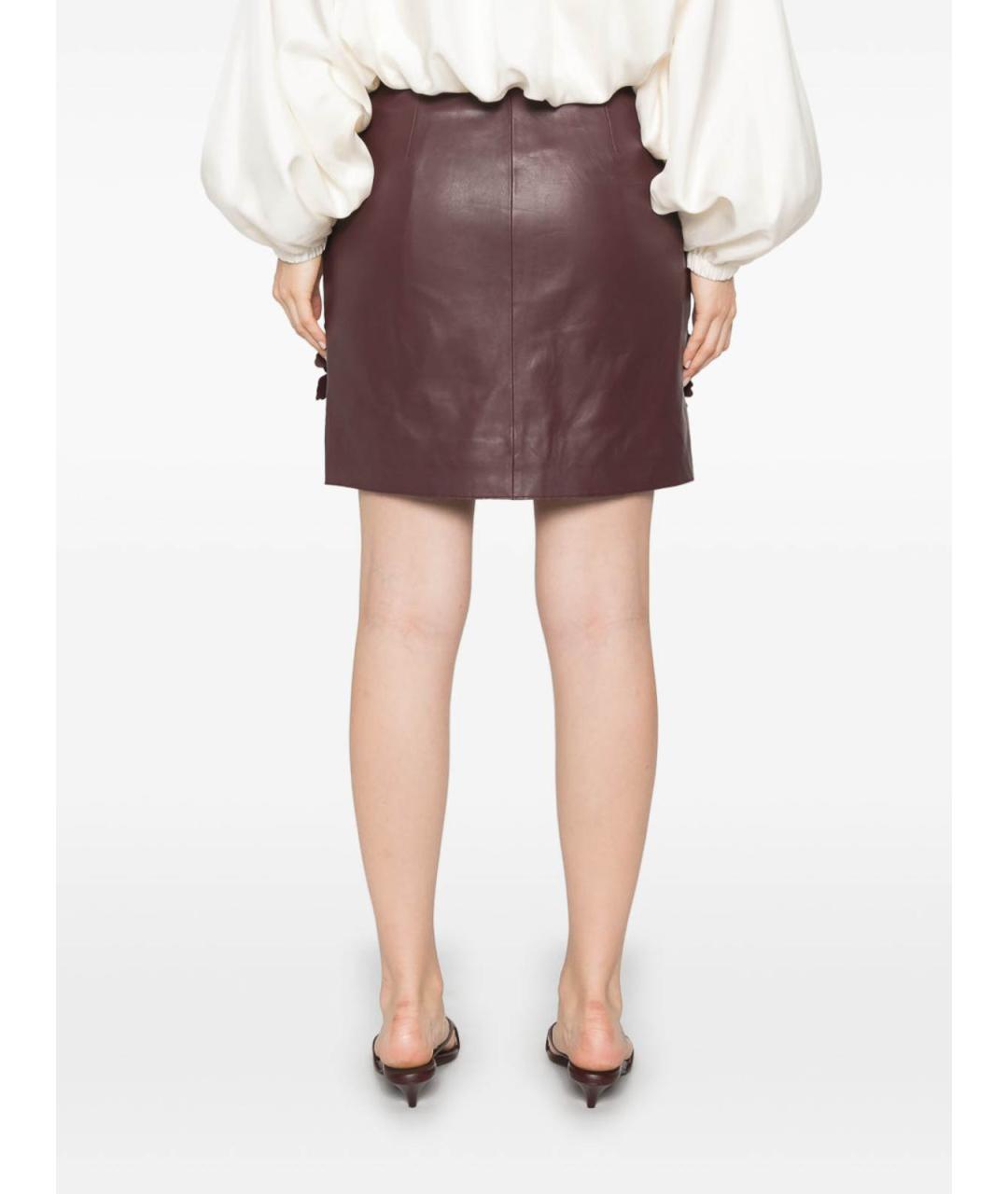 ALBERTA FERRETTI Коричневая полиэстеровая юбка мини, фото 4