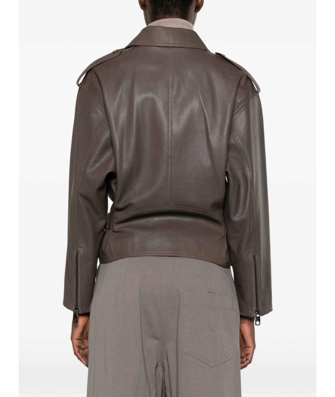 EMPORIO ARMANI Коричневая кожаная куртка, фото 2