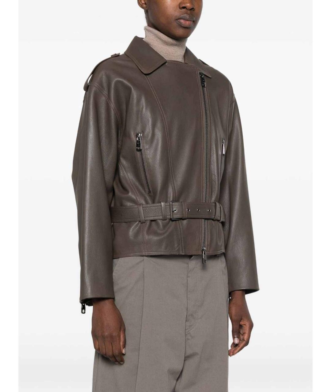 EMPORIO ARMANI Коричневая кожаная куртка, фото 5