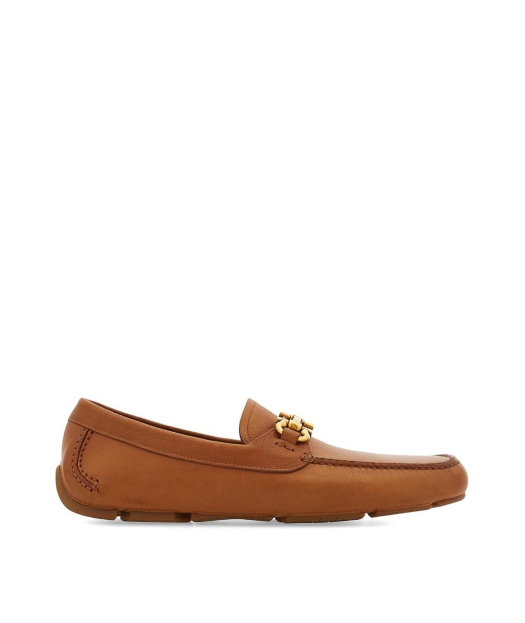 FERRAGAMO Коричневые кожаные лоферы, фото 6