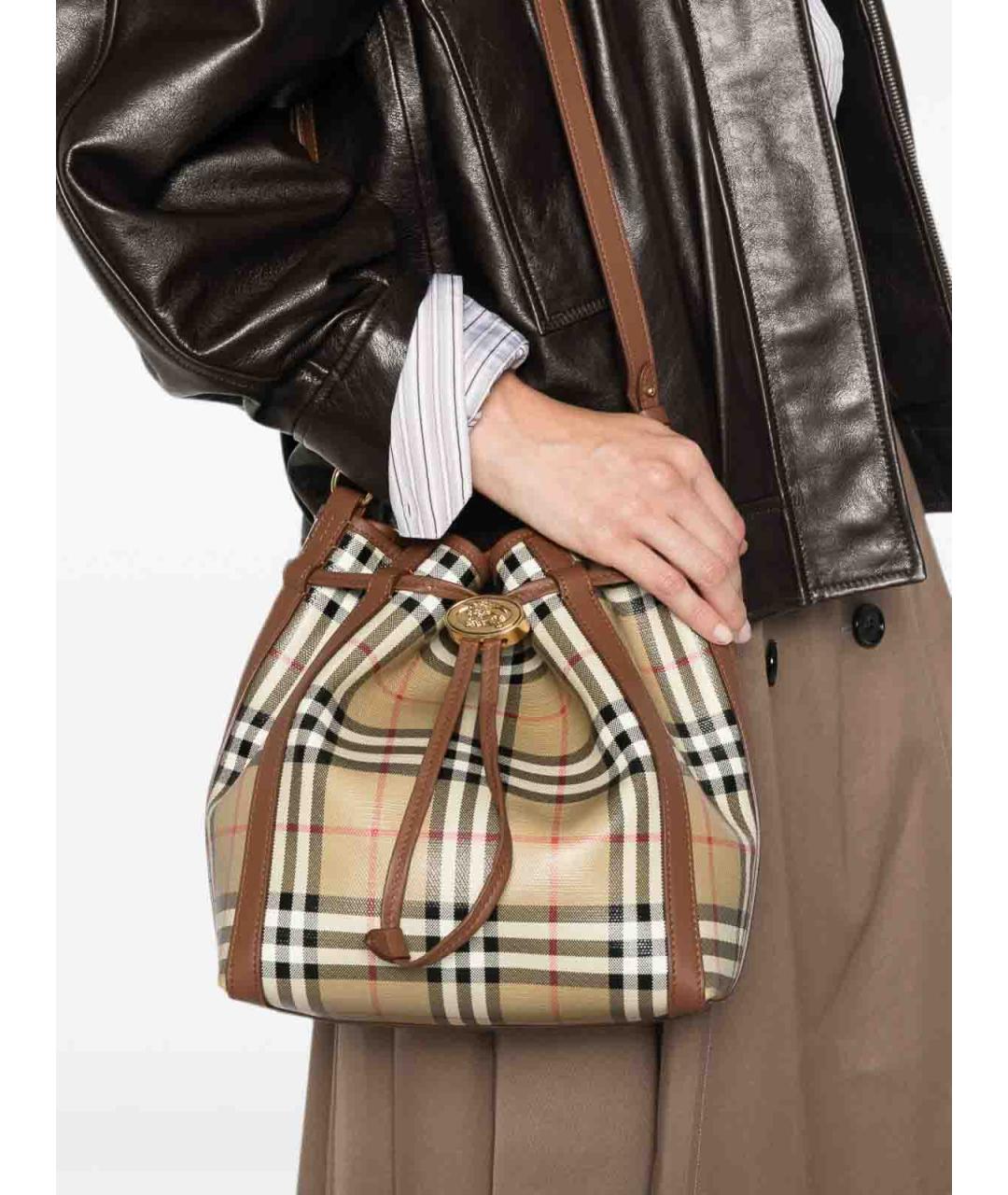 BURBERRY Бежевая сумка тоут из канвы, фото 2