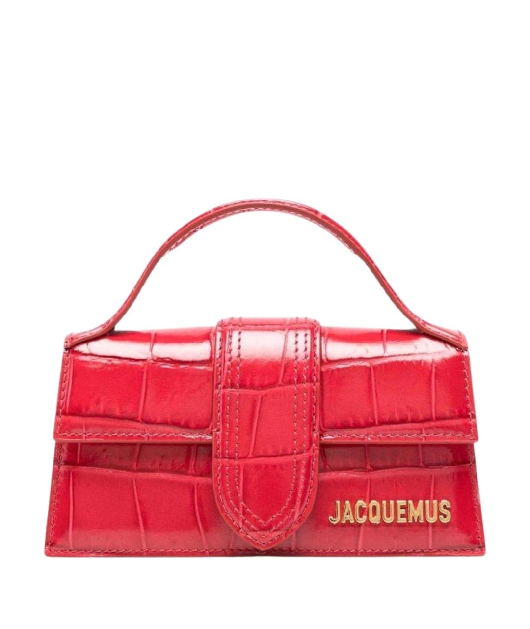 JACQUEMUS Красная кожаная сумка с короткими ручками, фото 1
