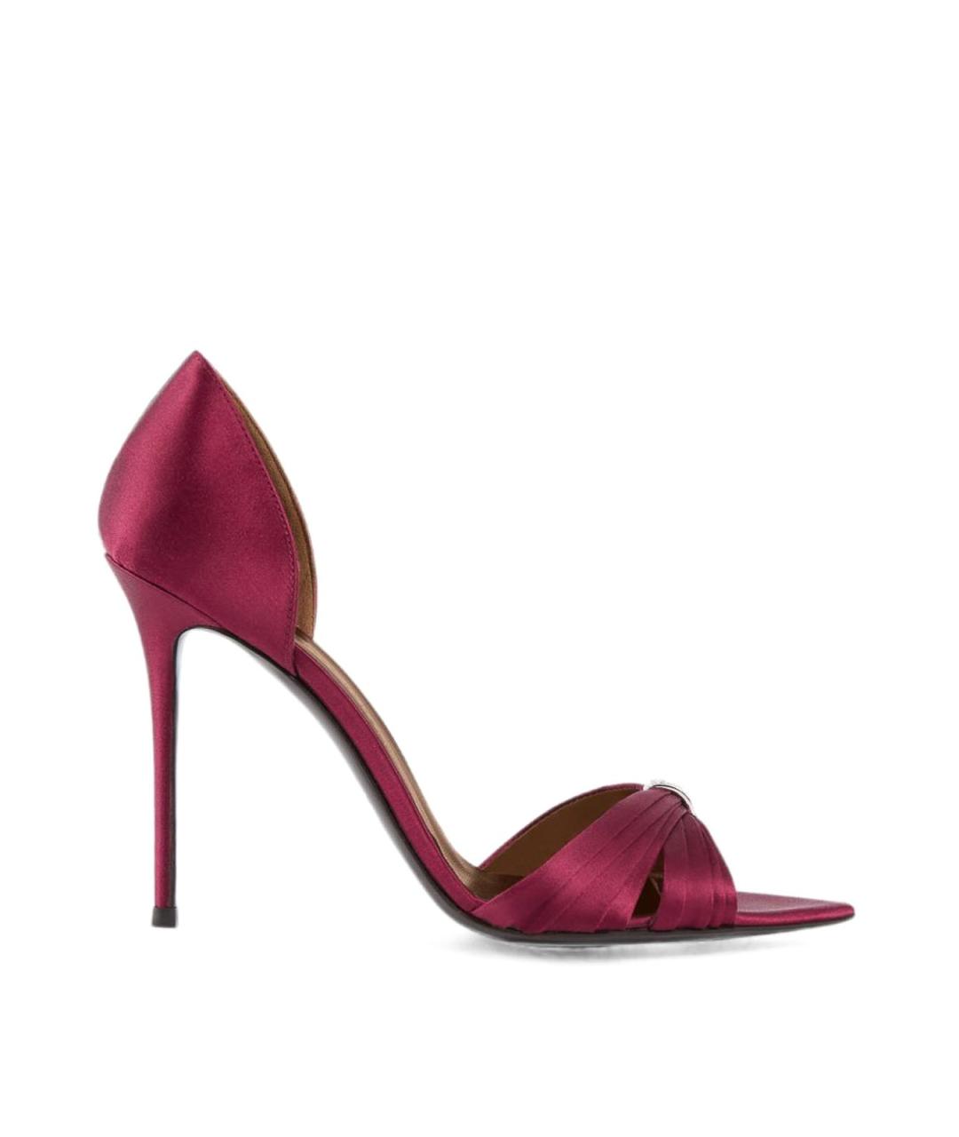 GIUSEPPE ZANOTTI DESIGN Бордовые текстильные босоножки, фото 6