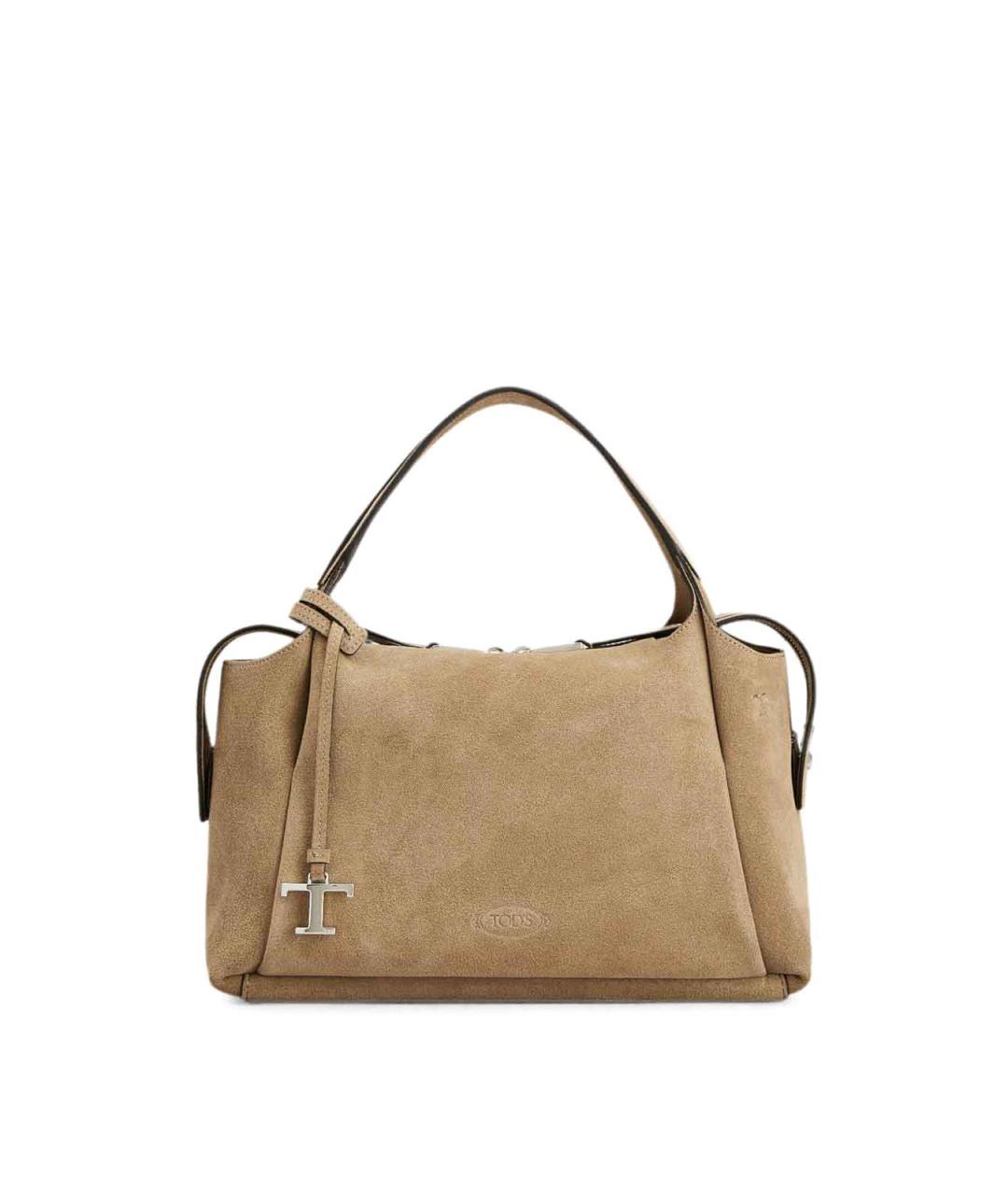 TOD'S Бежевая замшевая сумка тоут, фото 6