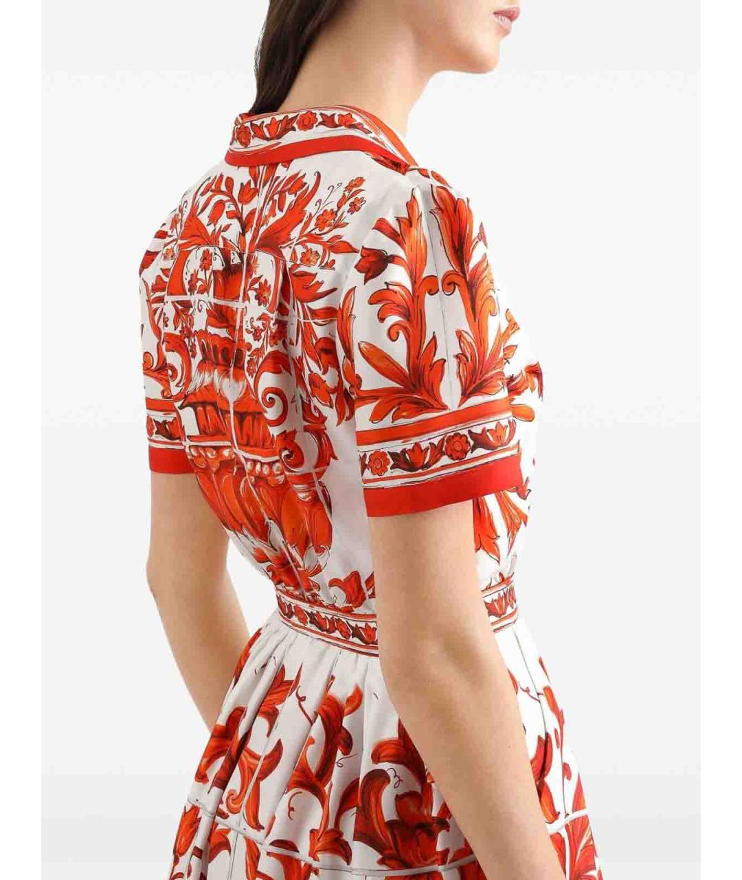 DOLCE&GABBANA Оранжевое шелковое платье, фото 2