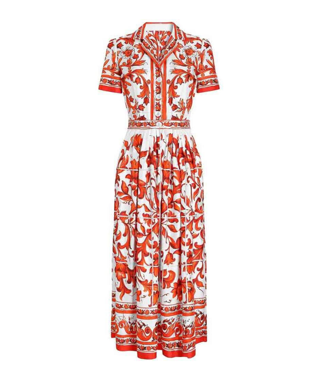 DOLCE&GABBANA Оранжевое шелковое платье, фото 1