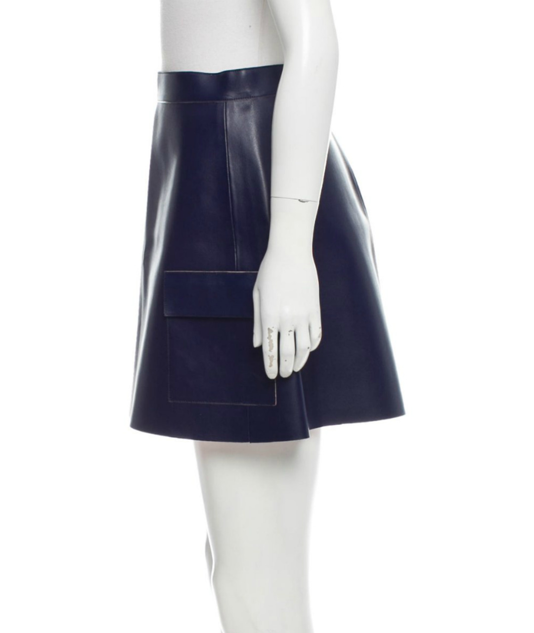 MSGM Синяя полиэстеровая юбка мини, фото 2