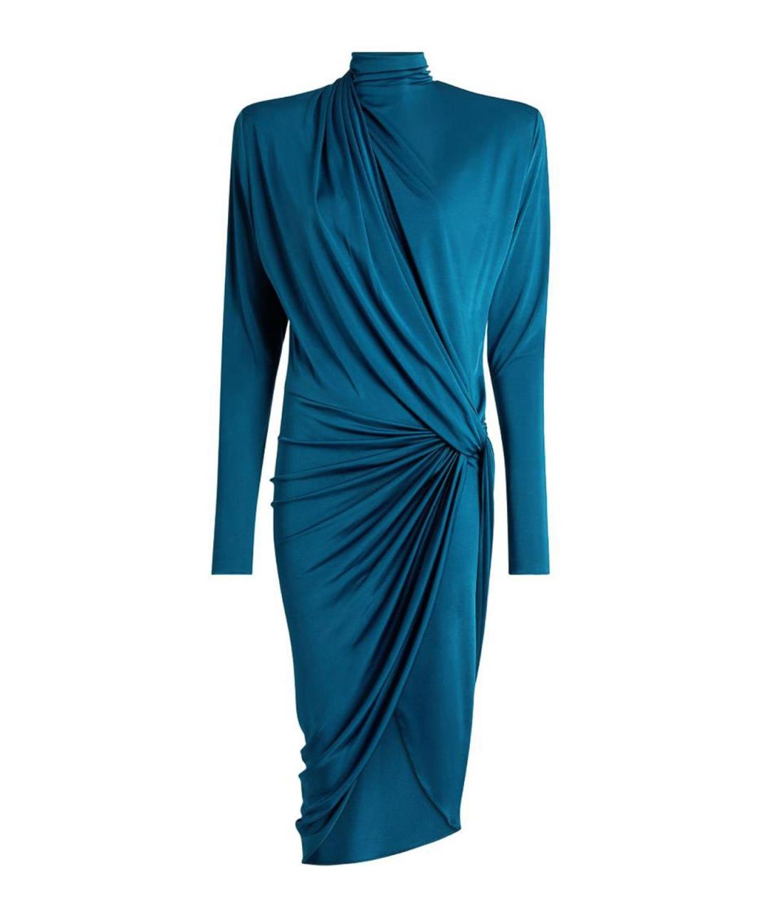 BALMAIN Синее вискозное коктейльное платье, фото 1