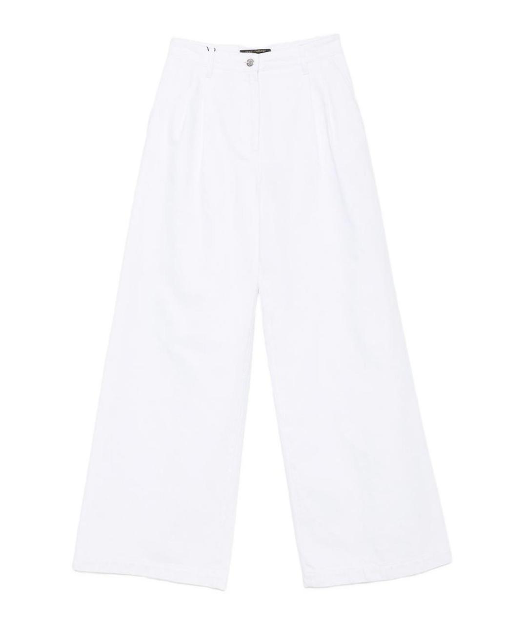 DOLCE&GABBANA Белые хлопковые прямые джинсы, фото 1