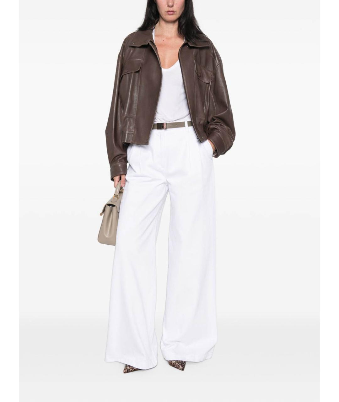 DOLCE&GABBANA Белые хлопковые прямые джинсы, фото 3