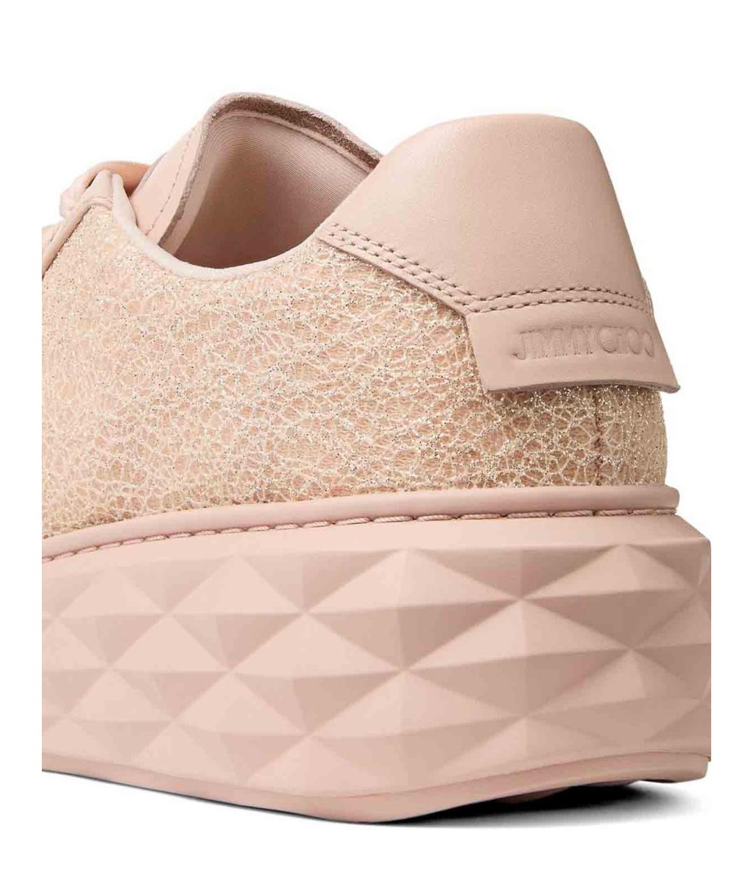 JIMMY CHOO Бежевые кожаные кроссовки, фото 4