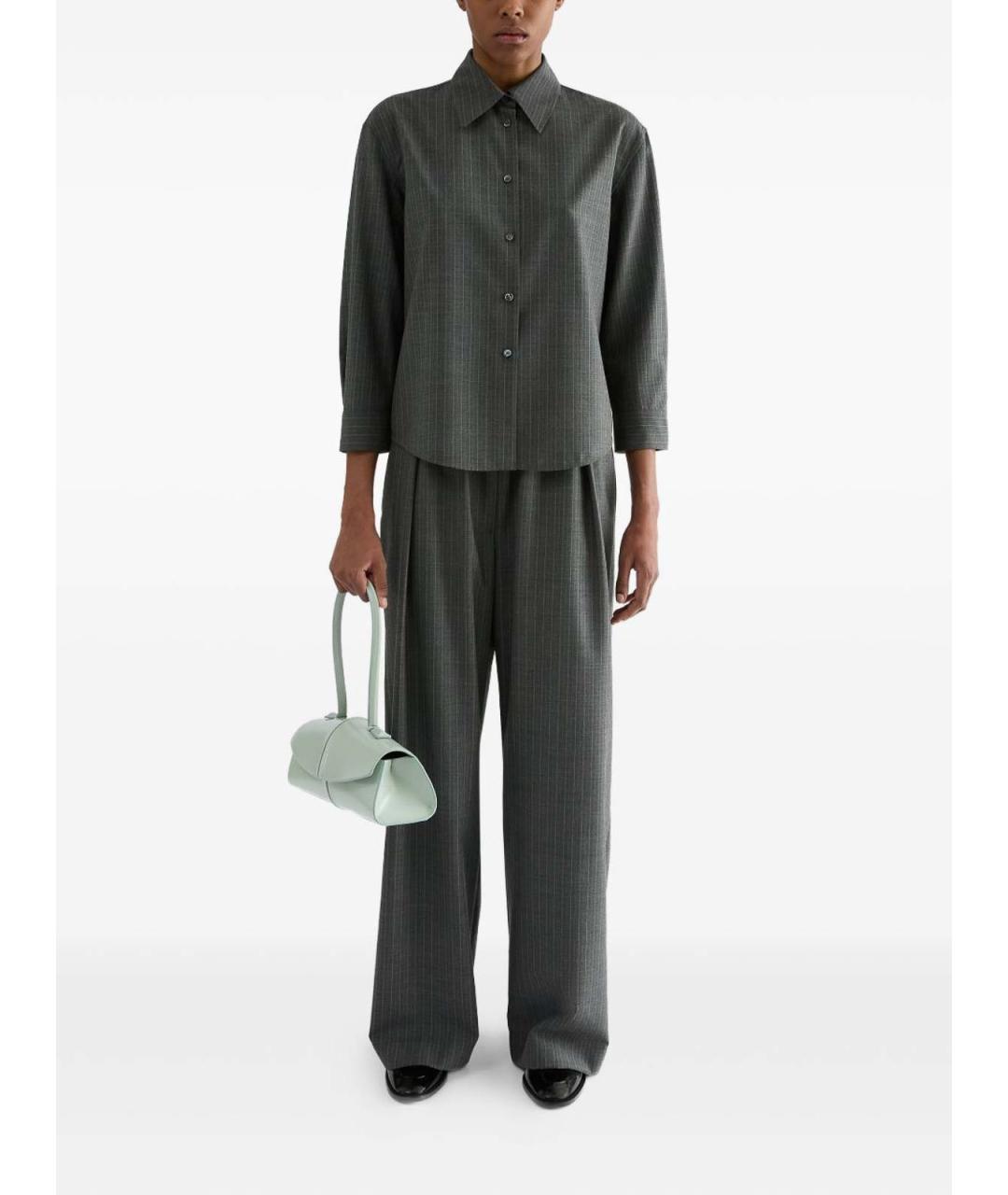 JIL SANDER Серая шерстяная рубашка, фото 3