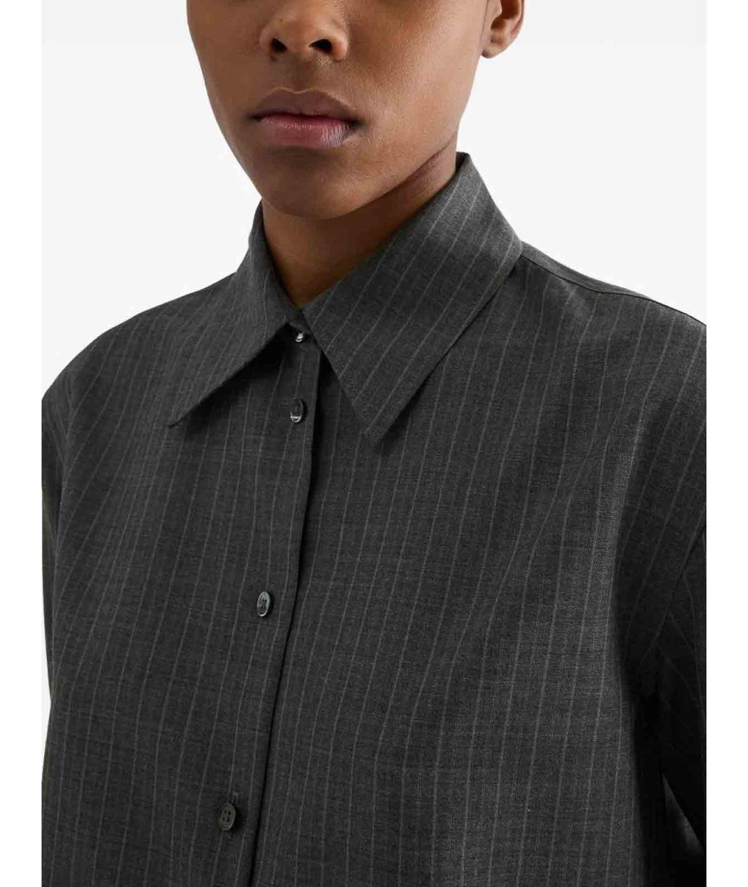 JIL SANDER Серая шерстяная рубашка, фото 4